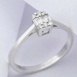 0.12 Karat Baget Pırlanta Yüzük (H-I VS/Tektaş Görseli)